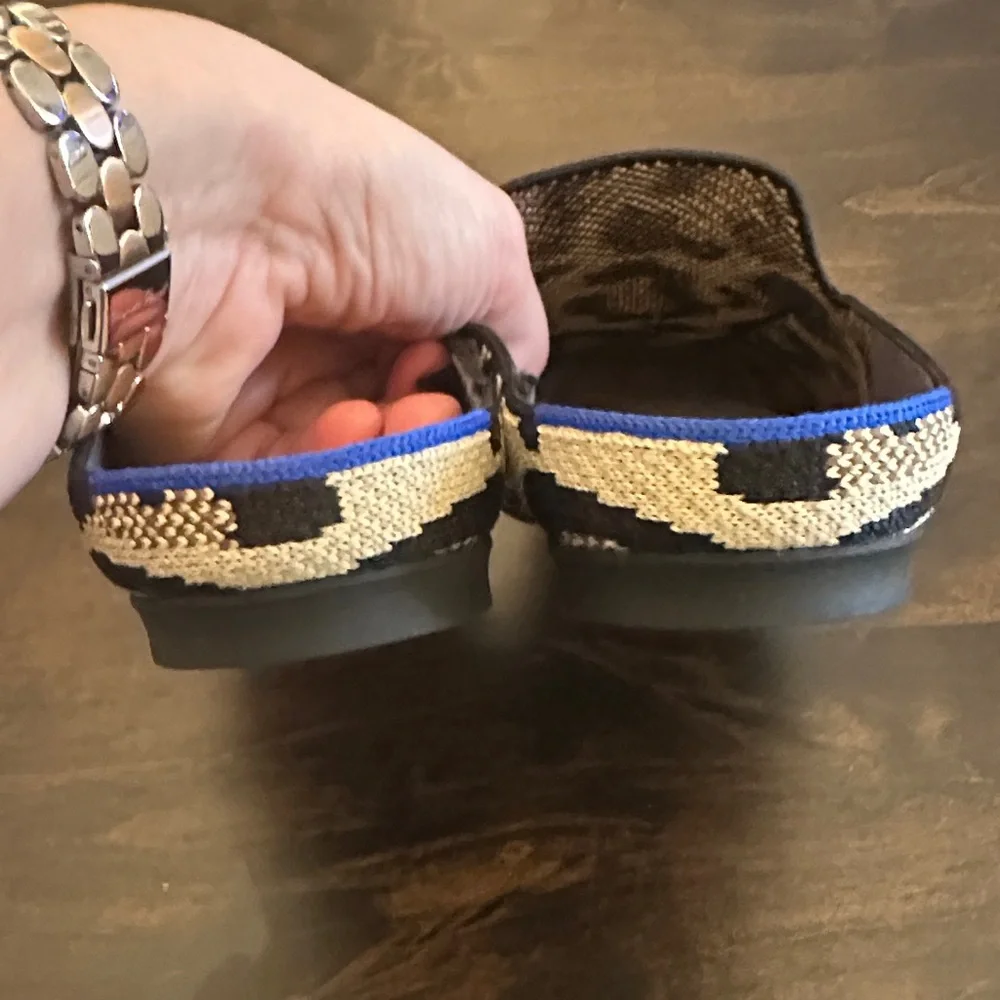 Rothy's Black and Cream Leopard Mules - Picture 6 of 6